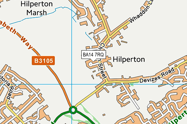 BA14 7RQ map - OS VectorMap District (Ordnance Survey)