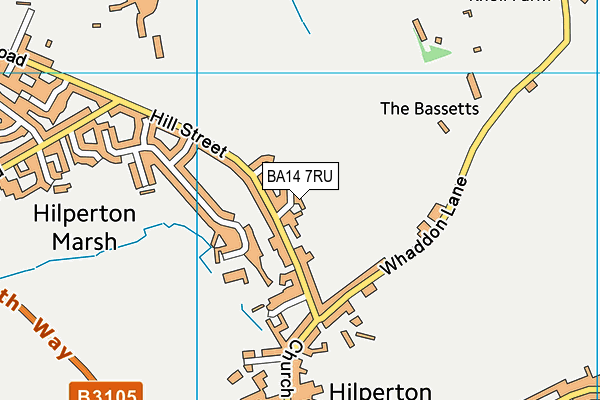 BA14 7RU map - OS VectorMap District (Ordnance Survey)