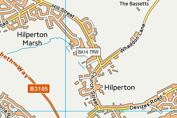 BA14 7RW map - OS VectorMap District (Ordnance Survey)