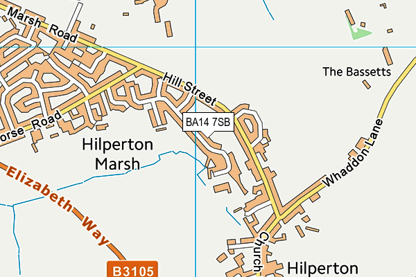 Hilperton C Of E Primary School map (BA14 7SB) - OS VectorMap District (Ordnance Survey)