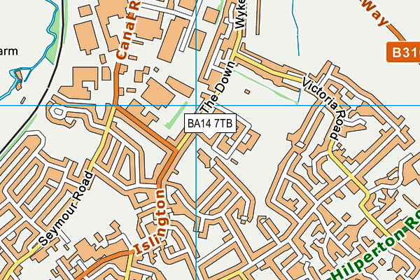 BA14 7TB map - OS VectorMap District (Ordnance Survey)