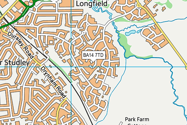 BA14 7TD map - OS VectorMap District (Ordnance Survey)