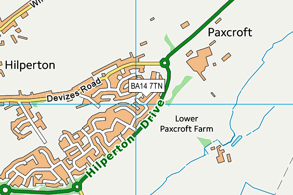 BA14 7TN map - OS VectorMap District (Ordnance Survey)