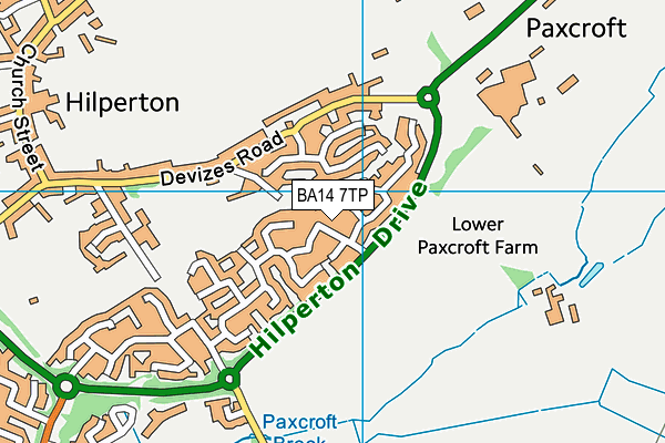 BA14 7TP map - OS VectorMap District (Ordnance Survey)