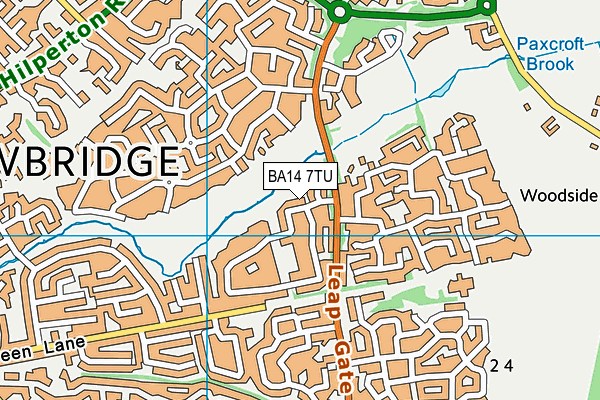 BA14 7TU map - OS VectorMap District (Ordnance Survey)