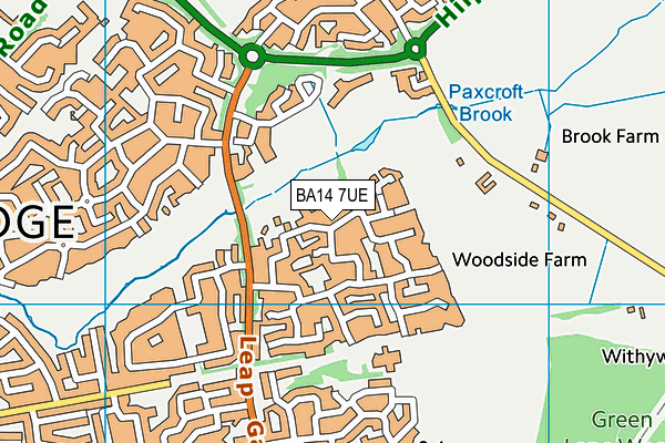 BA14 7UE map - OS VectorMap District (Ordnance Survey)