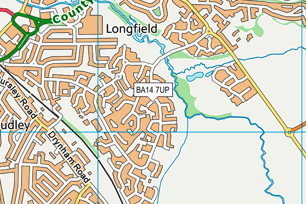 BA14 7UP map - OS VectorMap District (Ordnance Survey)