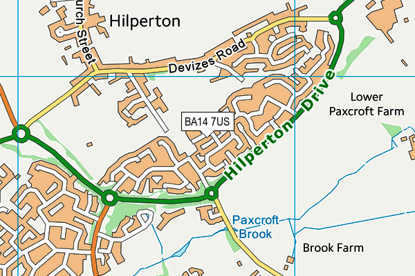 BA14 7US map - OS VectorMap District (Ordnance Survey)