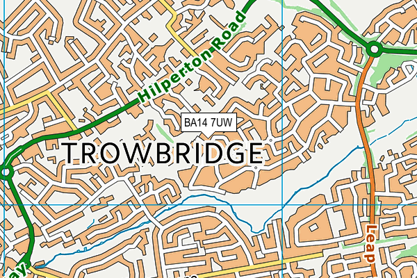 BA14 7UW map - OS VectorMap District (Ordnance Survey)