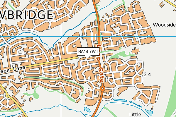 BA14 7WJ map - OS VectorMap District (Ordnance Survey)