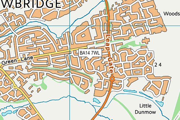 BA14 7WL map - OS VectorMap District (Ordnance Survey)