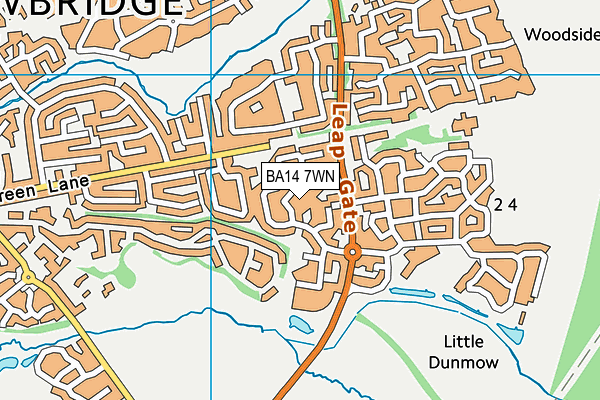 BA14 7WN map - OS VectorMap District (Ordnance Survey)