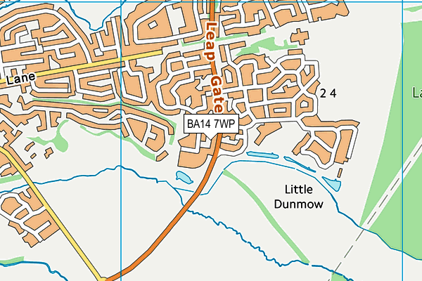 BA14 7WP map - OS VectorMap District (Ordnance Survey)