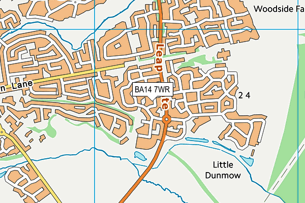 BA14 7WR map - OS VectorMap District (Ordnance Survey)