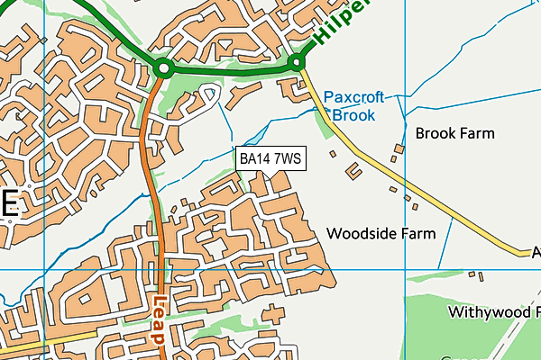 BA14 7WS map - OS VectorMap District (Ordnance Survey)