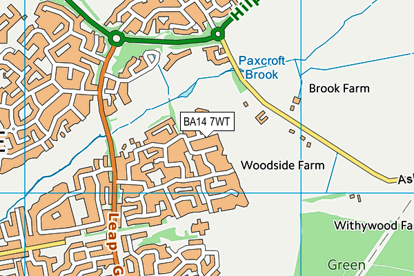 BA14 7WT map - OS VectorMap District (Ordnance Survey)