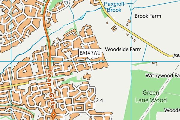 BA14 7WU map - OS VectorMap District (Ordnance Survey)