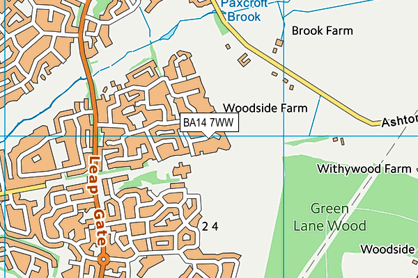 BA14 7WW map - OS VectorMap District (Ordnance Survey)