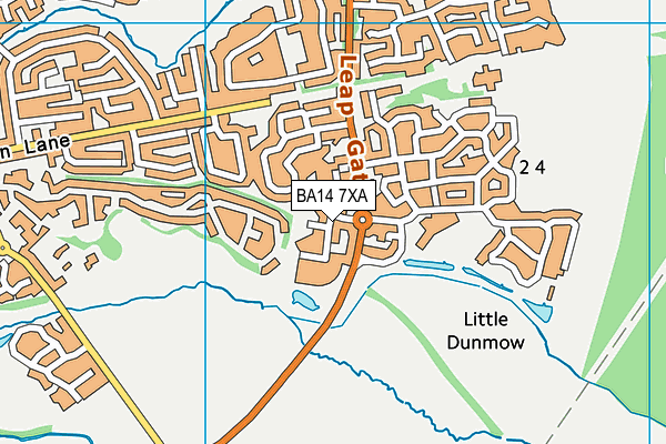BA14 7XA map - OS VectorMap District (Ordnance Survey)