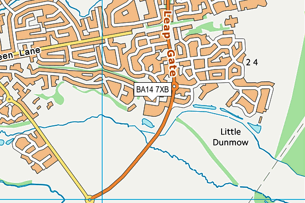 BA14 7XB map - OS VectorMap District (Ordnance Survey)