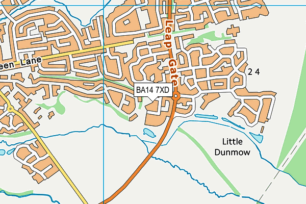 BA14 7XD map - OS VectorMap District (Ordnance Survey)