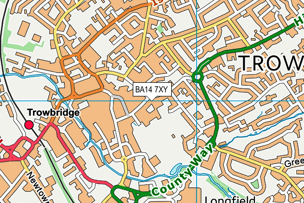 BA14 7XY map - OS VectorMap District (Ordnance Survey)