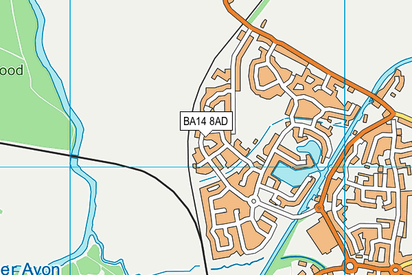 BA14 8AD map - OS VectorMap District (Ordnance Survey)