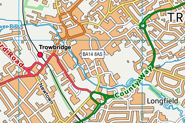 BA14 8AS map - OS VectorMap District (Ordnance Survey)