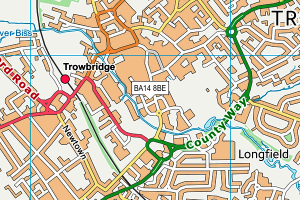 BA14 8BE map - OS VectorMap District (Ordnance Survey)