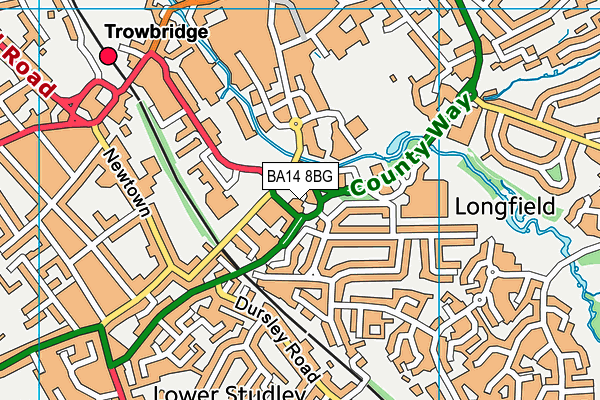 BA14 8BG map - OS VectorMap District (Ordnance Survey)