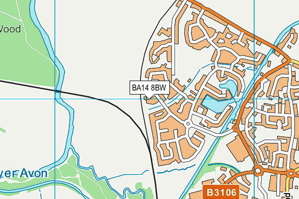 BA14 8BW map - OS VectorMap District (Ordnance Survey)