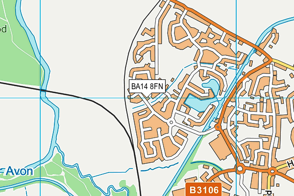 BA14 8FN map - OS VectorMap District (Ordnance Survey)