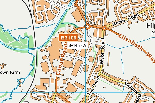 BA14 8FW map - OS VectorMap District (Ordnance Survey)