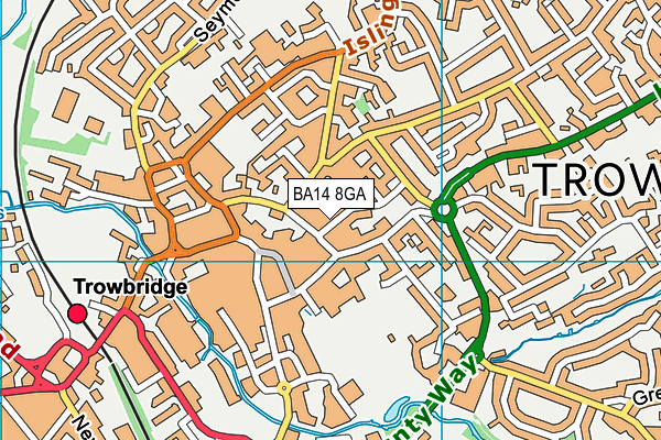 BA14 8GA map - OS VectorMap District (Ordnance Survey)