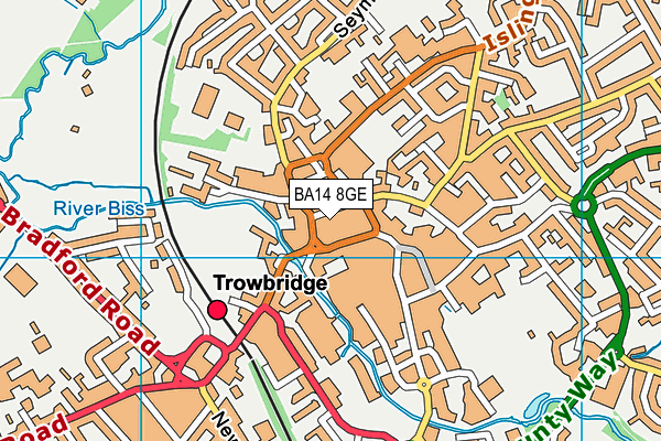 BA14 8GE map - OS VectorMap District (Ordnance Survey)