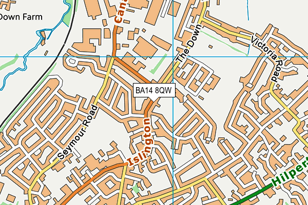 BA14 8QW map - OS VectorMap District (Ordnance Survey)