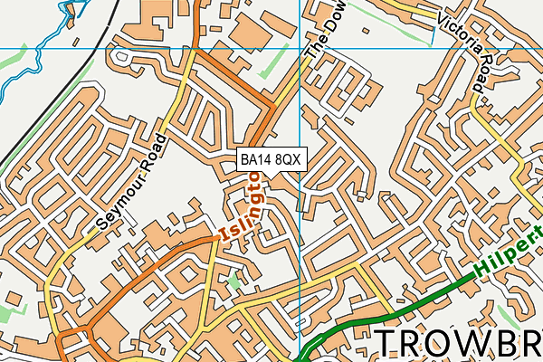 BA14 8QX map - OS VectorMap District (Ordnance Survey)