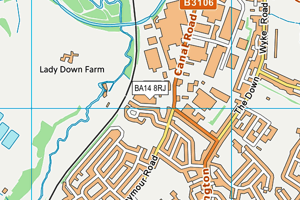 BA14 8RJ map - OS VectorMap District (Ordnance Survey)