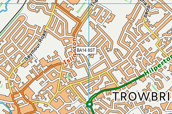 BA14 8ST map - OS VectorMap District (Ordnance Survey)