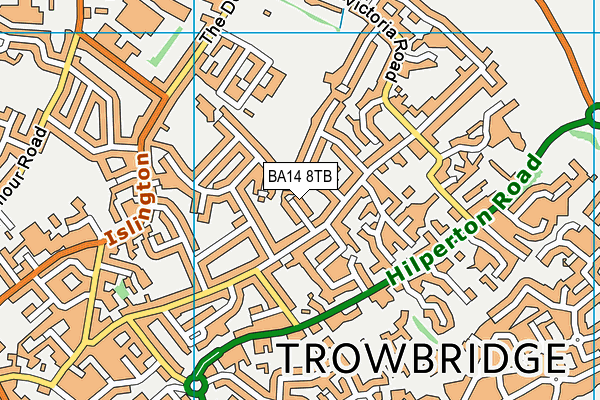 BA14 8TB map - OS VectorMap District (Ordnance Survey)