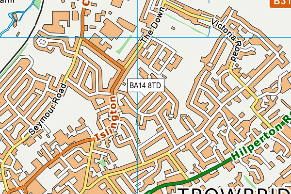 BA14 8TD map - OS VectorMap District (Ordnance Survey)
