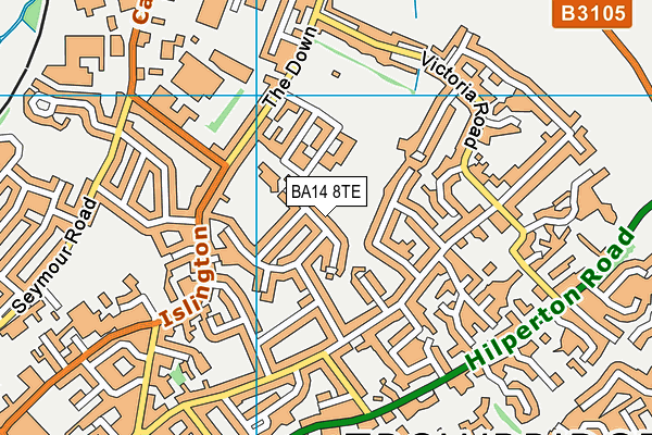 BA14 8TE map - OS VectorMap District (Ordnance Survey)