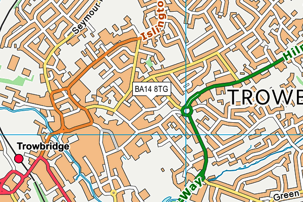 BA14 8TG map - OS VectorMap District (Ordnance Survey)