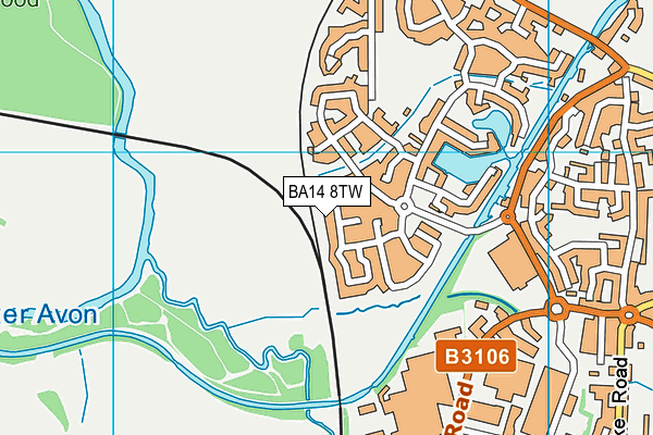 BA14 8TW map - OS VectorMap District (Ordnance Survey)