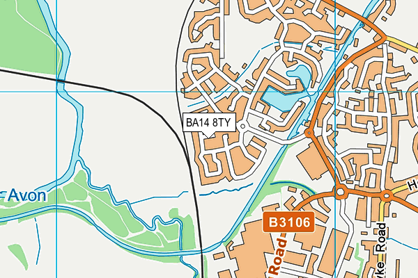 BA14 8TY map - OS VectorMap District (Ordnance Survey)