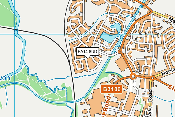 BA14 8UD map - OS VectorMap District (Ordnance Survey)