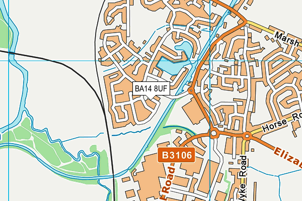 BA14 8UF map - OS VectorMap District (Ordnance Survey)