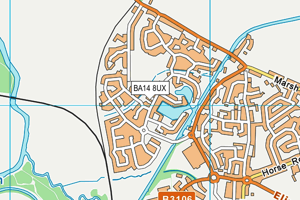 BA14 8UX map - OS VectorMap District (Ordnance Survey)