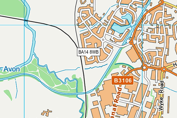 BA14 8WB map - OS VectorMap District (Ordnance Survey)