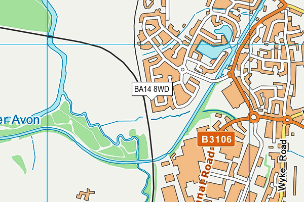 BA14 8WD map - OS VectorMap District (Ordnance Survey)